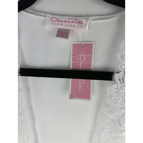 Oscar De La Renta Lace Trim Robe Satin Like Always A Bride White Plus Size 1X - Picture 6 of 12